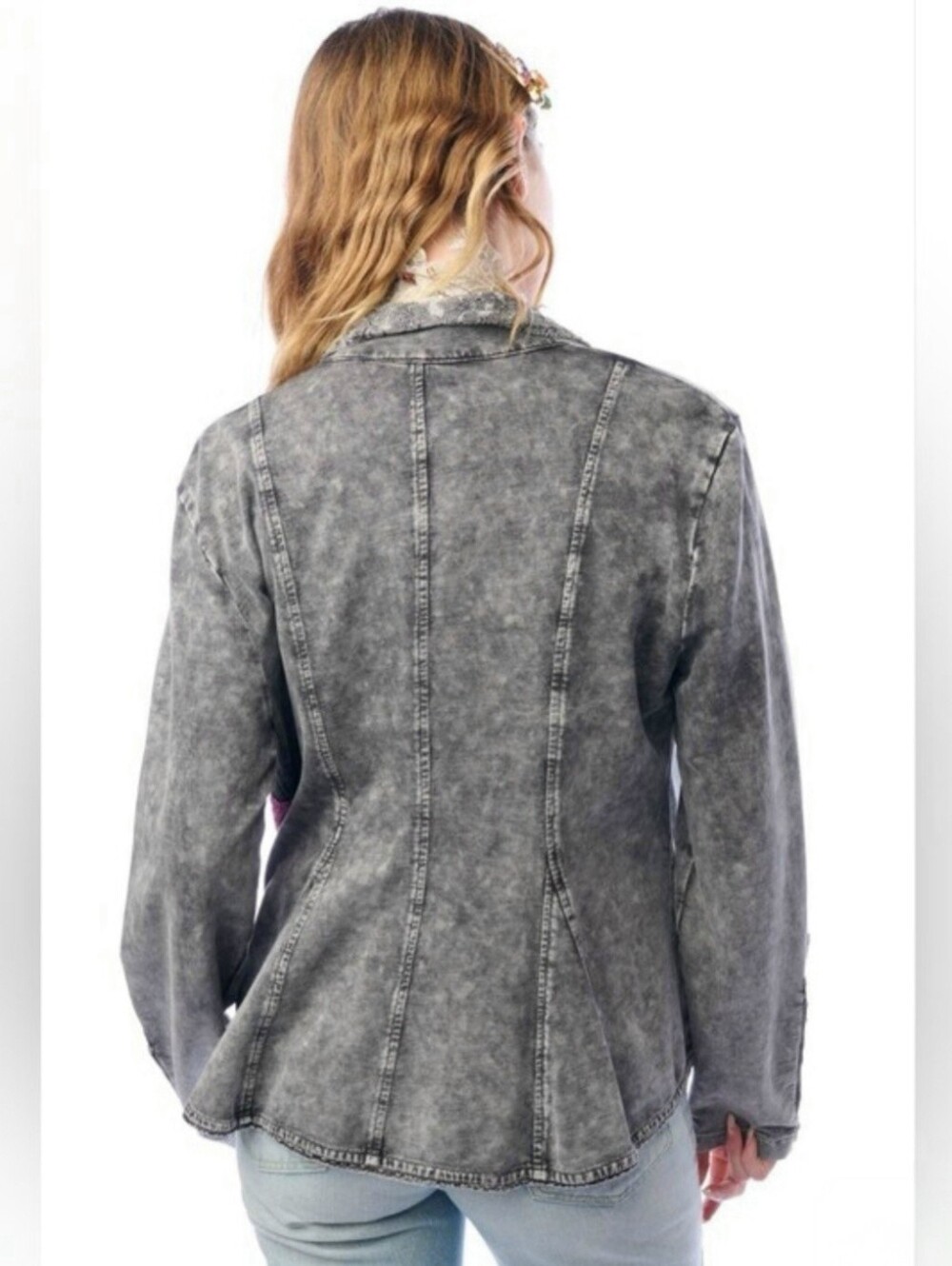 Aratta Colonel Jacket Grey Lace with Flower - Picture 6 of 7